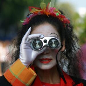 Woman with binoculars