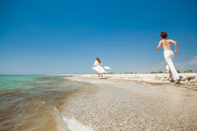 Running on the beach