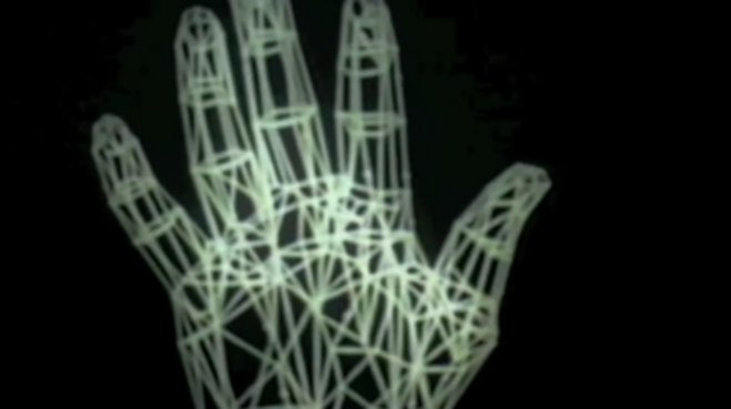 CG-produced animated hand 