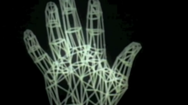 CG-produced animated hand