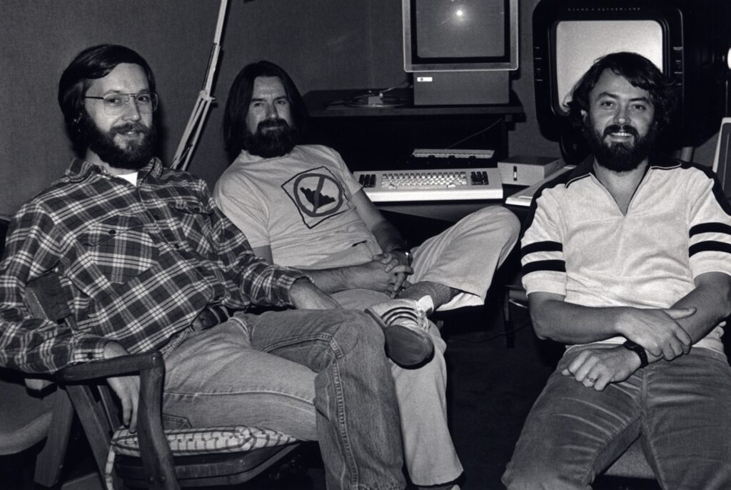 The early days: Ed Catmull, Alvy Ray Smith, and Loren Carpenter.