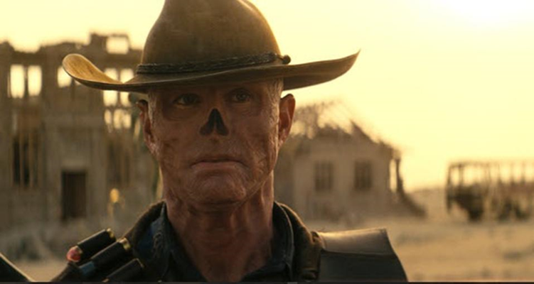 Walton Goggins as a ghoul bounty hunter.