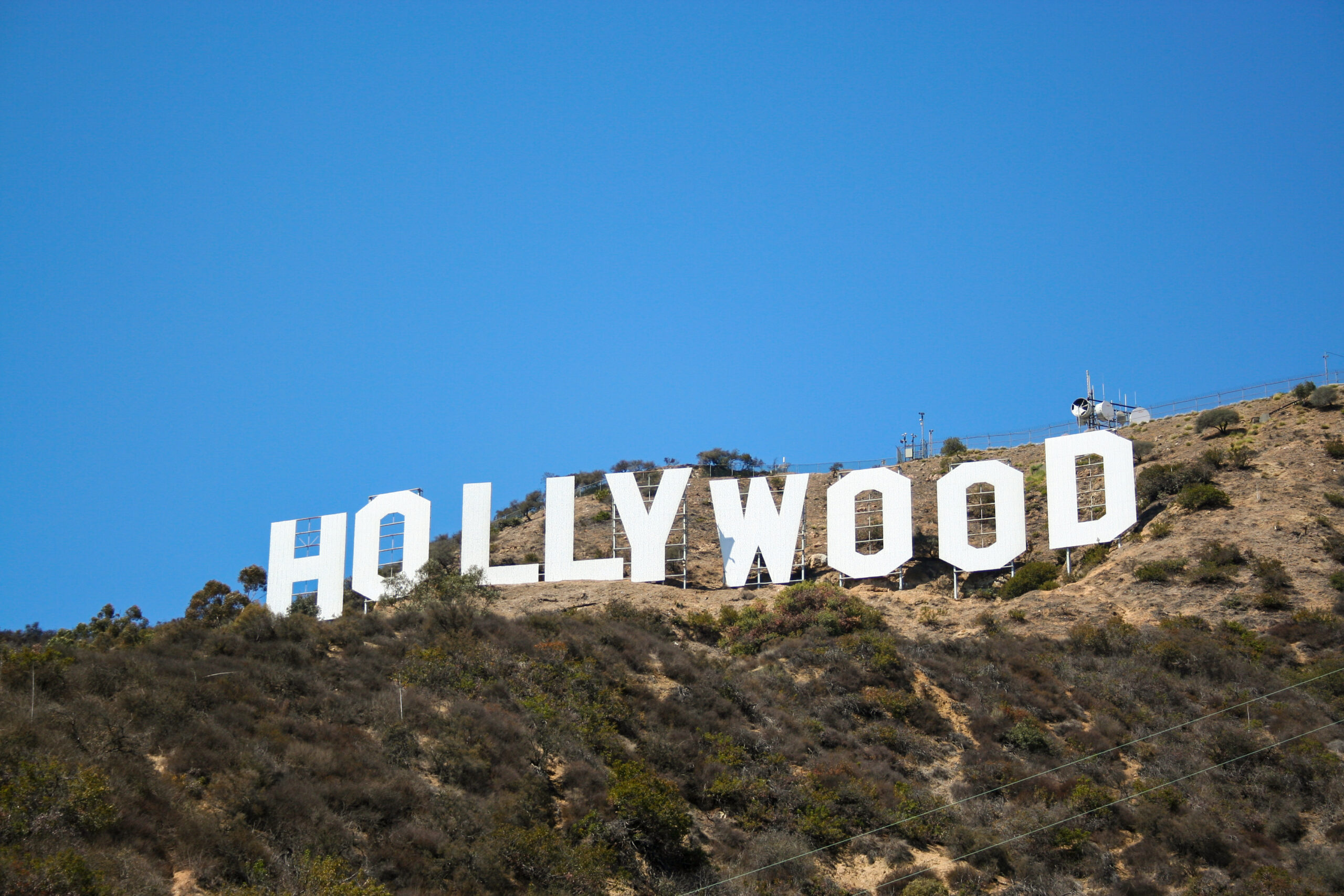 The world famous Hollywood sign in Los Angeles, California. Hollywood sign