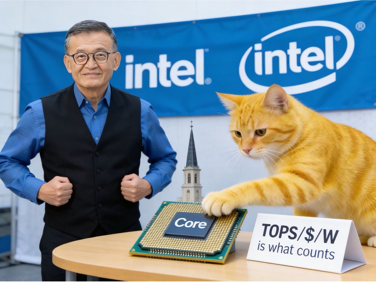 Intel CEO and cat