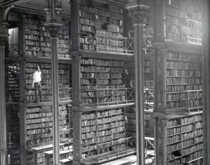massive bookshelves